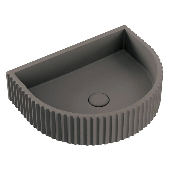 Valentina Fluted Arch Concrete Wall Basin Fienza