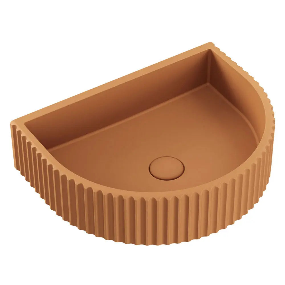 Valentina Fluted Arch Concrete Wall Basin Fienza