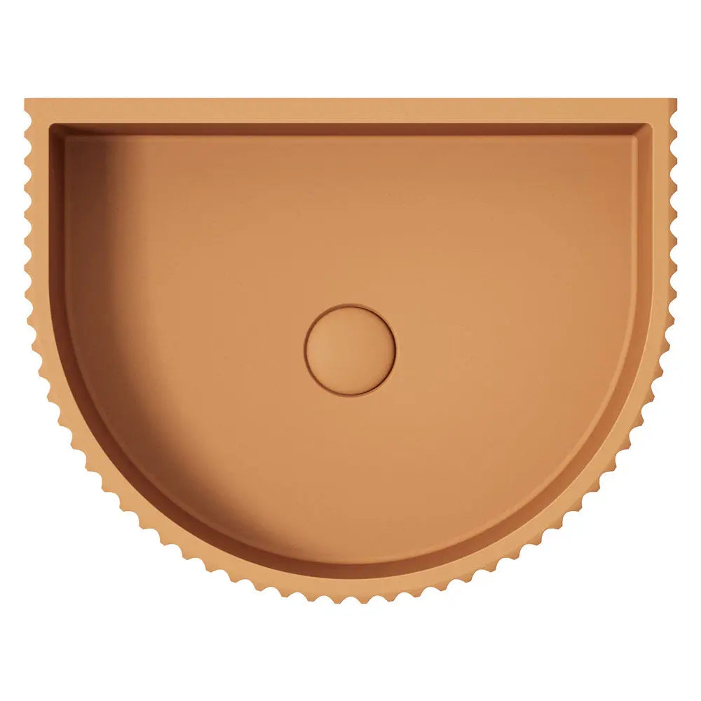 Valentina Fluted Arch Concrete Wall Basin Fienza