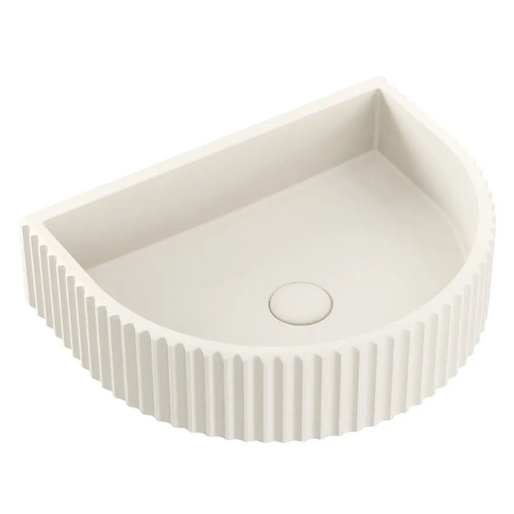 Valentina Fluted Arch Concrete Wall Basin Fienza