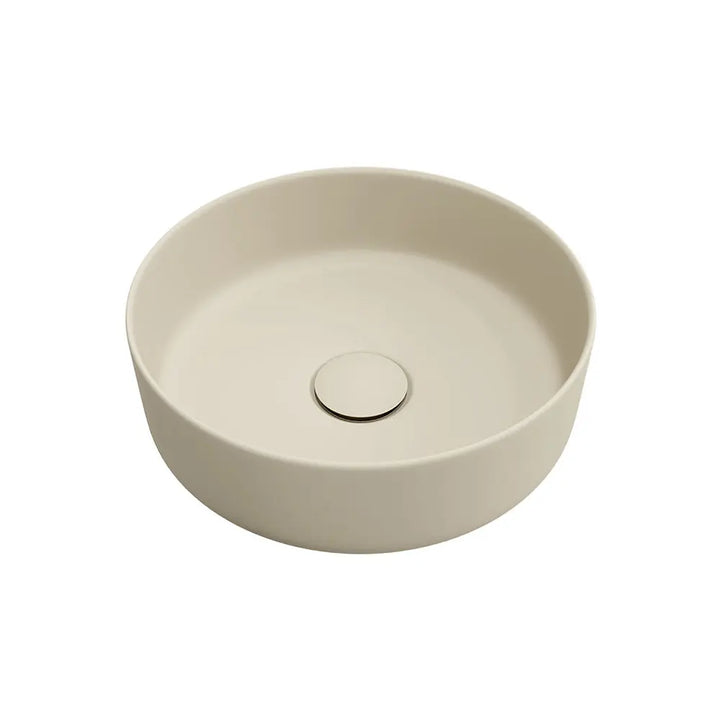 Reba Mini Above Counter Basin, Matte Khaki Fienza