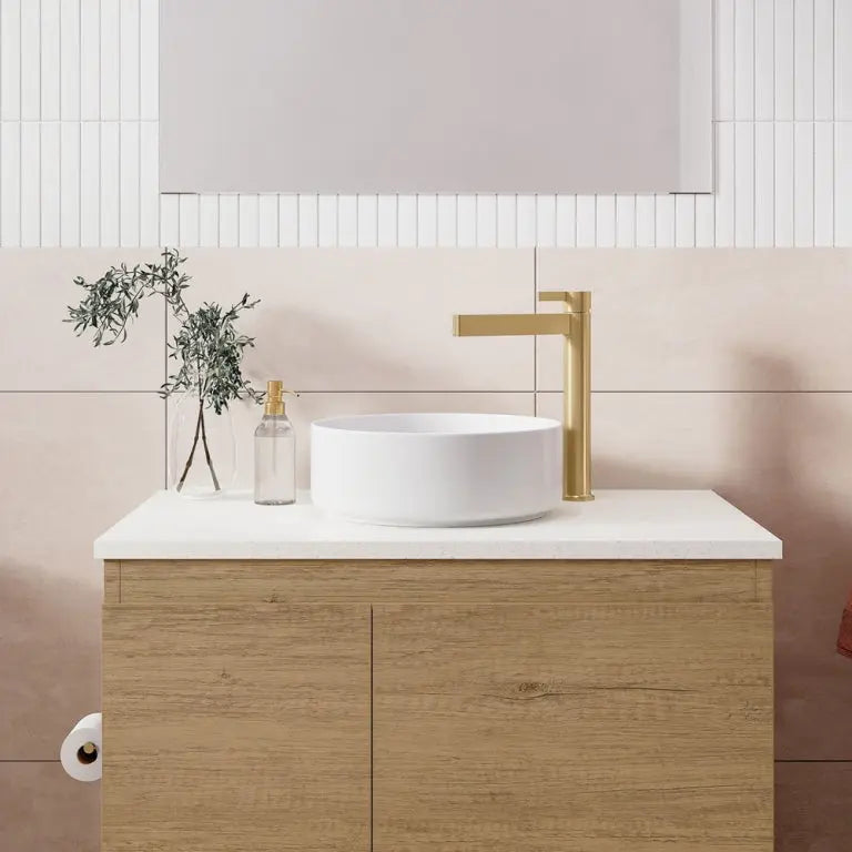 Reba Mini Above Counter Basin 310mm, Gloss White Fienza