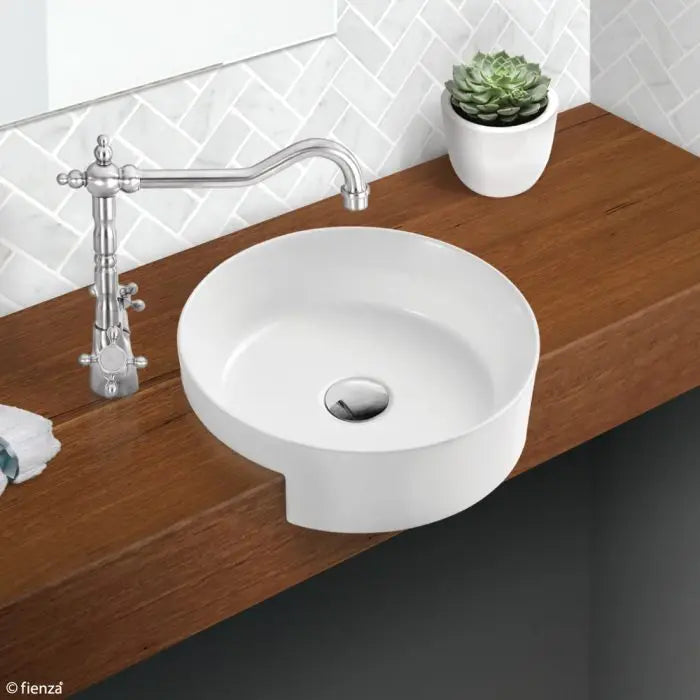 Reba Semi-Recessed Basin, No Tap Hole Fienza