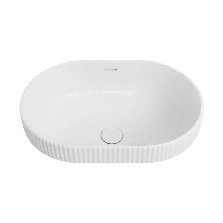 Eleanor Oval Semi-Inset Basin, Gloss White Fienza