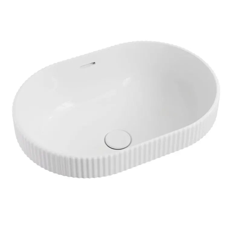 Eleanor Oval Semi-Inset Basin, Gloss White Fienza