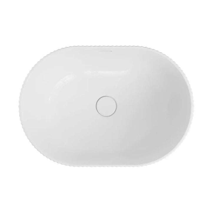 Eleanor Oval Semi-Inset Basin, Gloss White Fienza