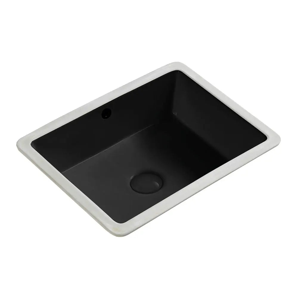 Koko Undermount Basin with overflow, Matte Black Fienza
