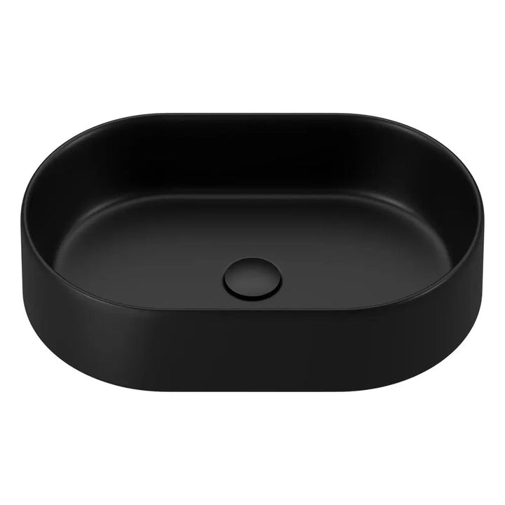 Aluca Pill Above Counter Basin, Matte Black Fienza