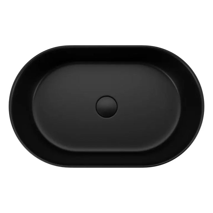 Aluca Pill Above Counter Basin, Matte Black Fienza