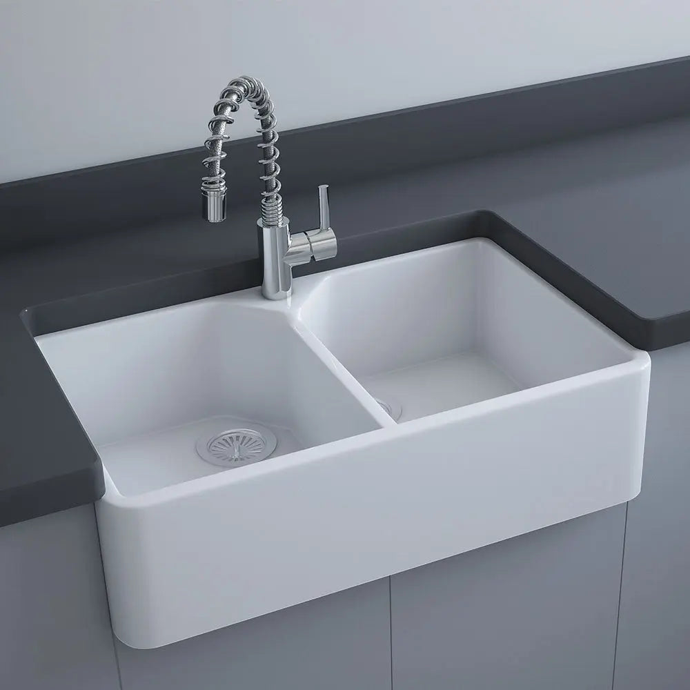RAK Jacklyn Double Butler Sink with Tap Hole Fienza