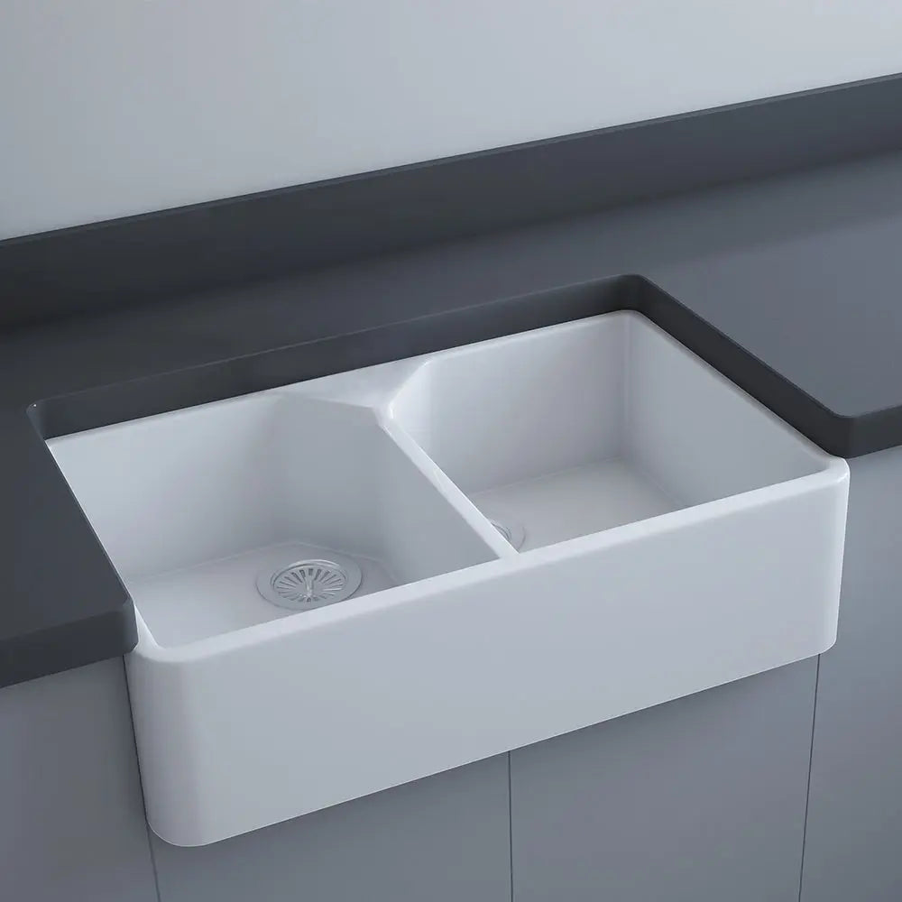 RAK Jacklyn Double Butler Sink, No Tap Hole Fienza