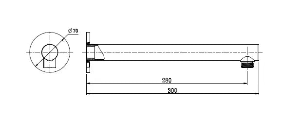 Round Shower Arm Modern National