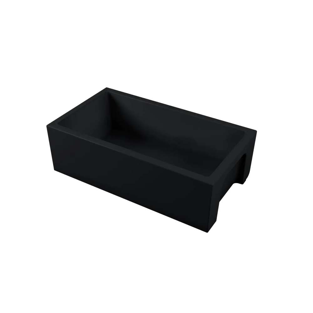 Sicily Fireclay Farmhouse Counter Top or Undermount Sink, Matte Black Oliveri