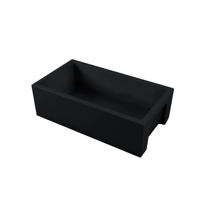 Sicily Fireclay Farmhouse Counter Top or Undermount Sink, Matte Black Oliveri