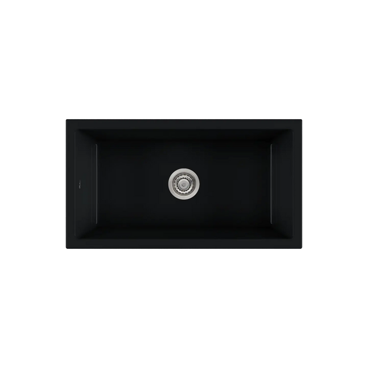 Sicily Fireclay Farmhouse Counter Top or Undermount Sink, Matte Black Oliveri