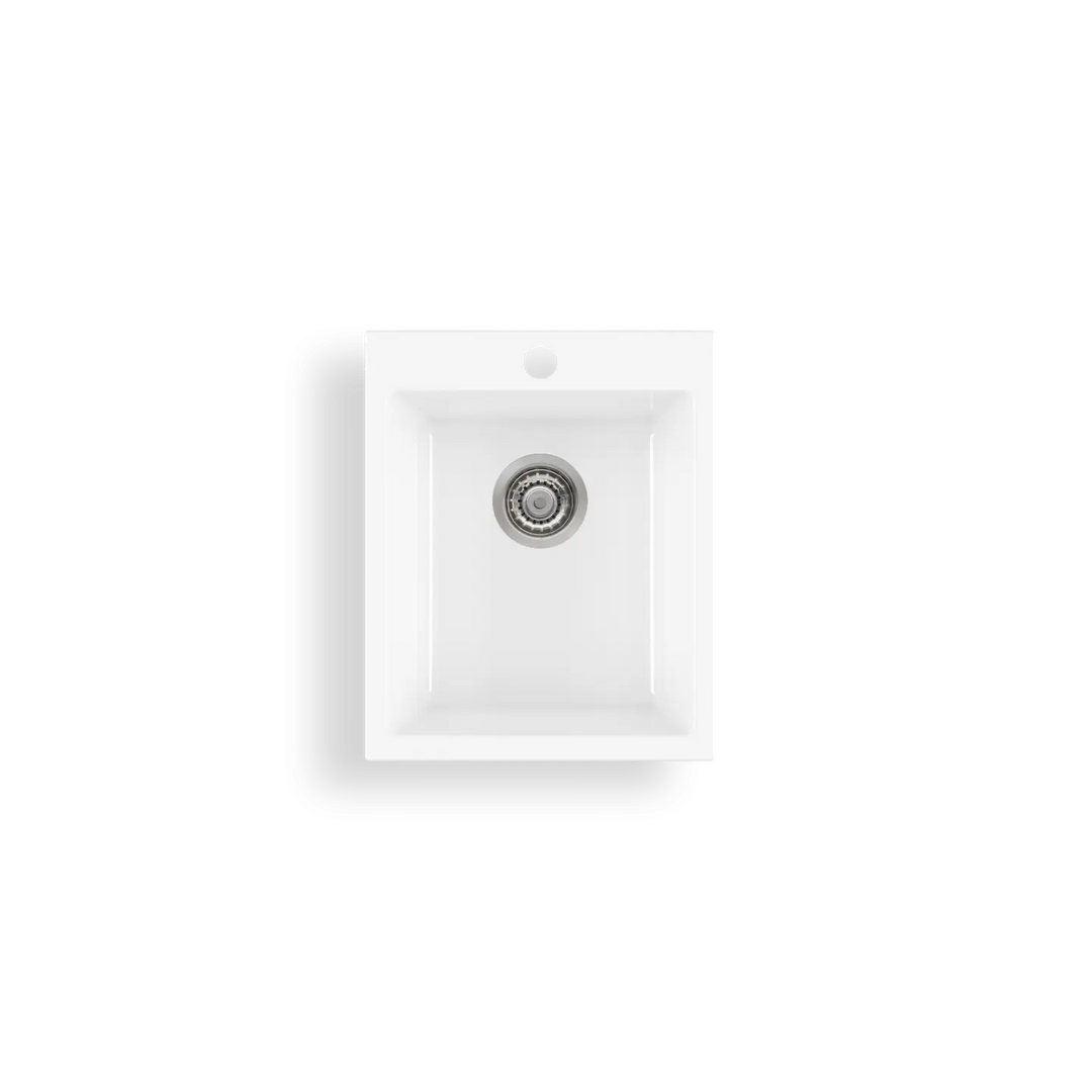 Sicily White Single Bowl Fireclay Topmount Sink Oliveri