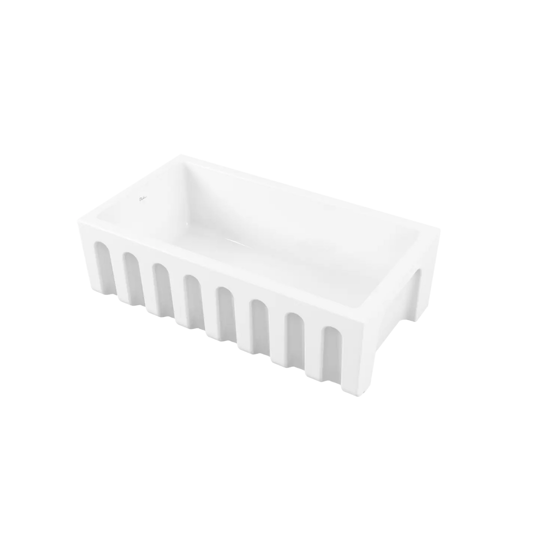 Sicily Fireclay Farmhouse Counter Top or Undermount Sink, White Oliveri