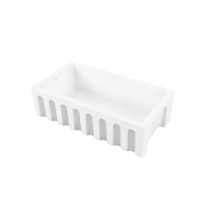 Sicily Fireclay Farmhouse Counter Top or Undermount Sink, White Oliveri