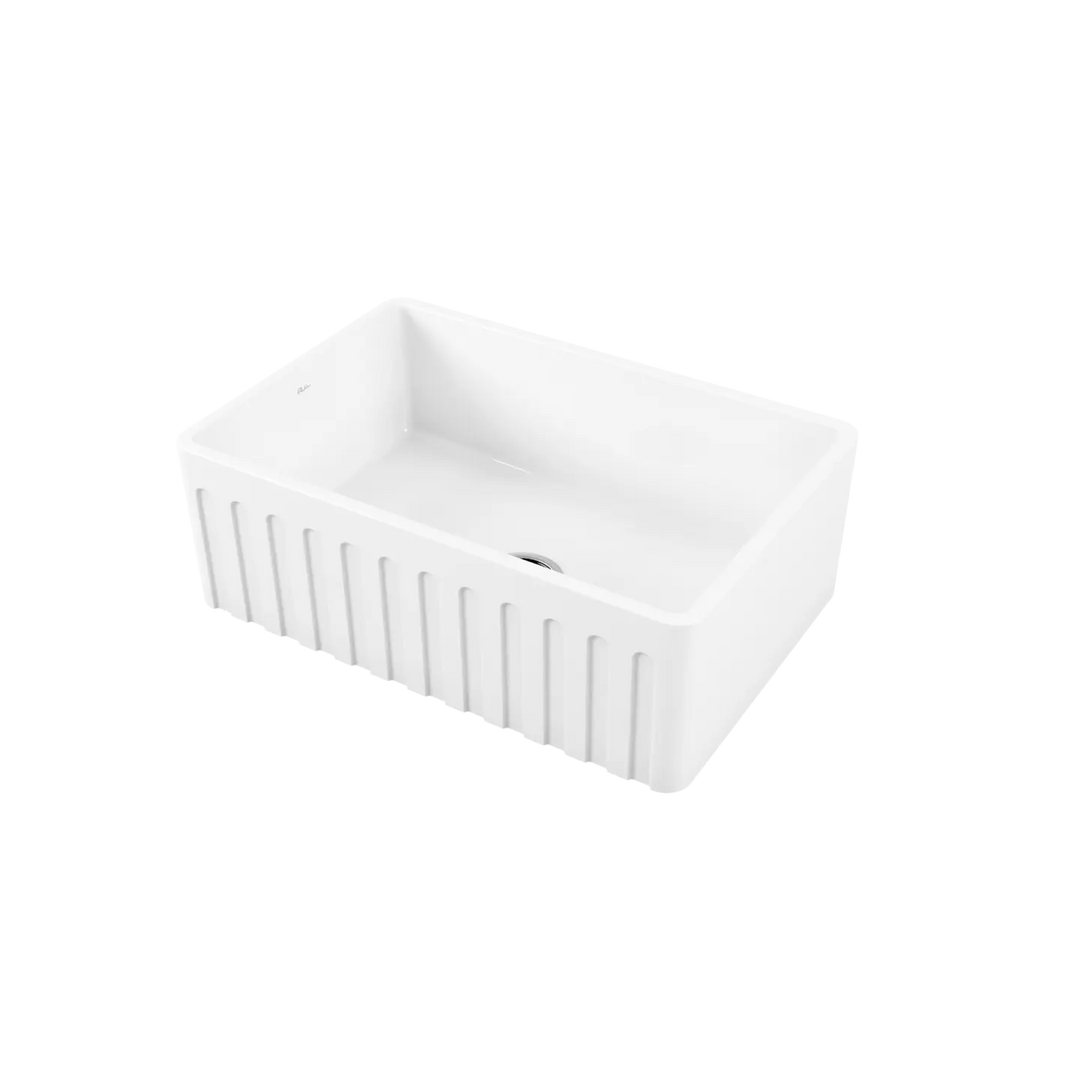 Sicily White Fireclay Farmhouse Undermount Sink Oliveri