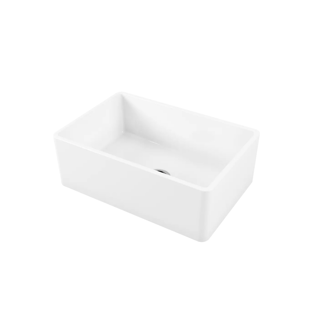Sicily White Fireclay Farmhouse Undermount Sink Oliveri
