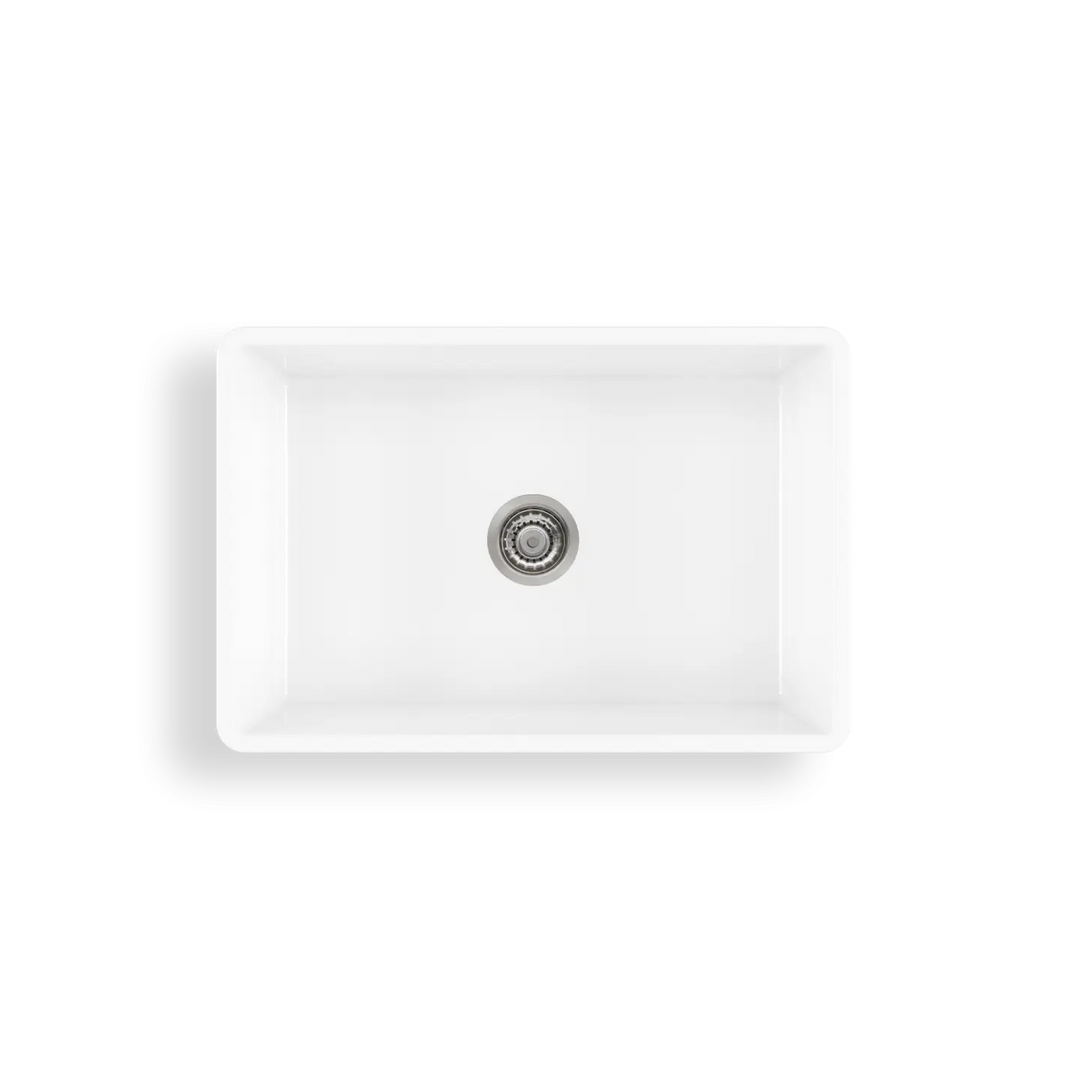 Sicily White Fireclay Farmhouse Undermount Sink Oliveri
