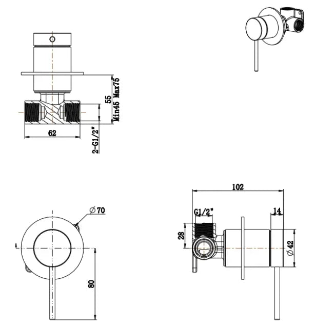 Mica Shower Mixer - TRIM KIT ONLY Bella Vista