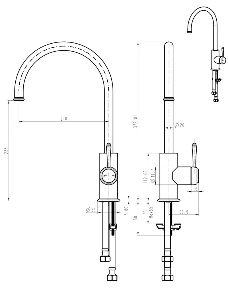Mica Heritage Gooseneck Sink Mixer Bella Vista
