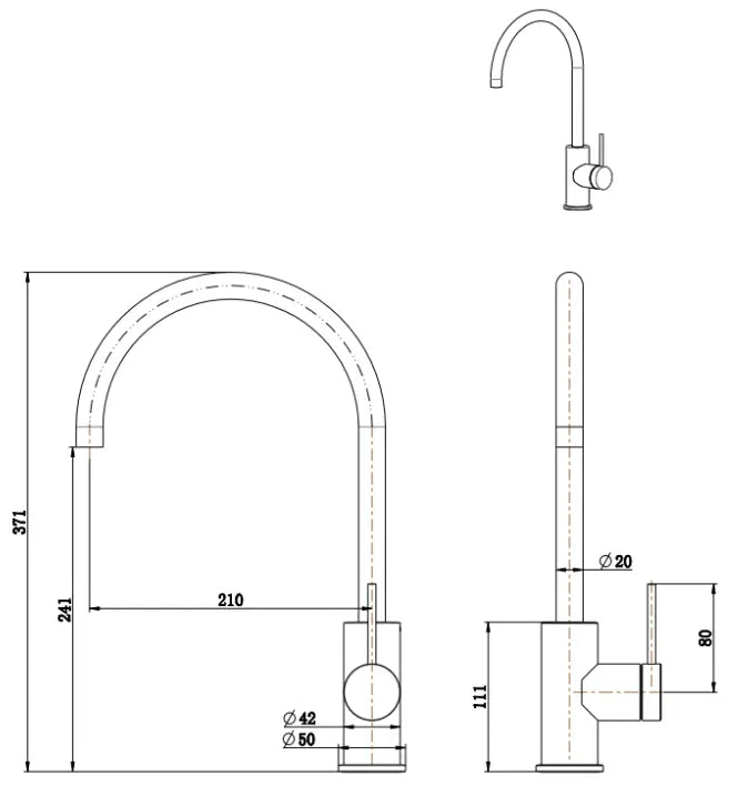 Mica Gooseneck Sink Mixer Bella Vista