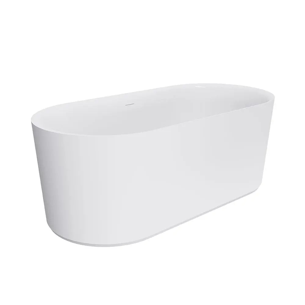 Empire Slim Freestanding Solid Surface Bath, Matte White - 1500 &amp; 1700mm Fienza