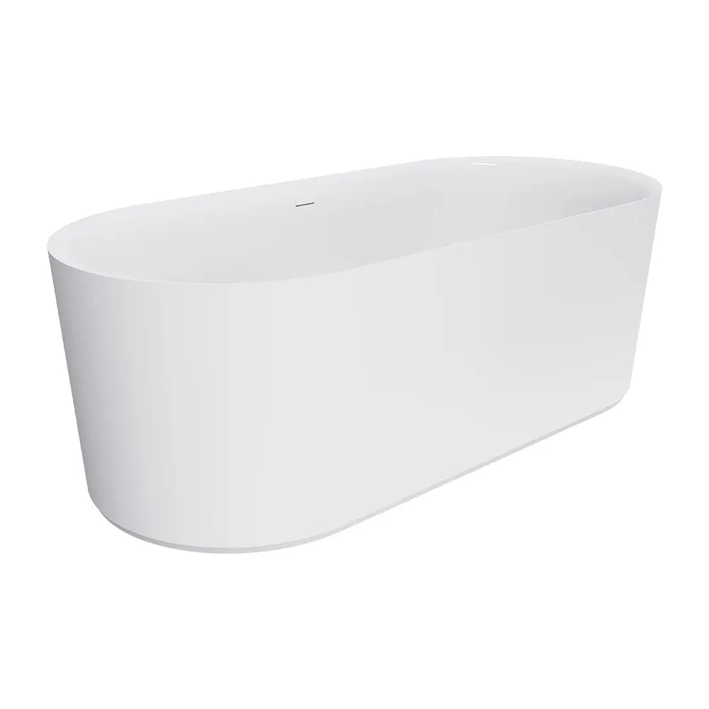Empire Slim Freestanding Solid Surface Bath, Matte White - 1500 &amp; 1700mm Fienza