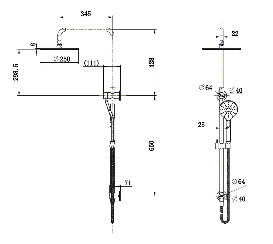 Star Luxury Shower Column Set Modern National