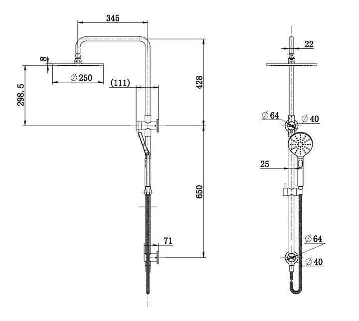 Star Luxury Shower Column Set Modern National