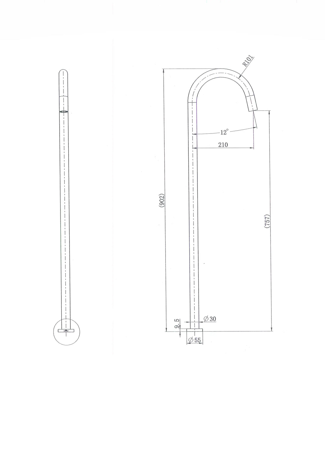 Star Freestanding Bath Spout Modern National