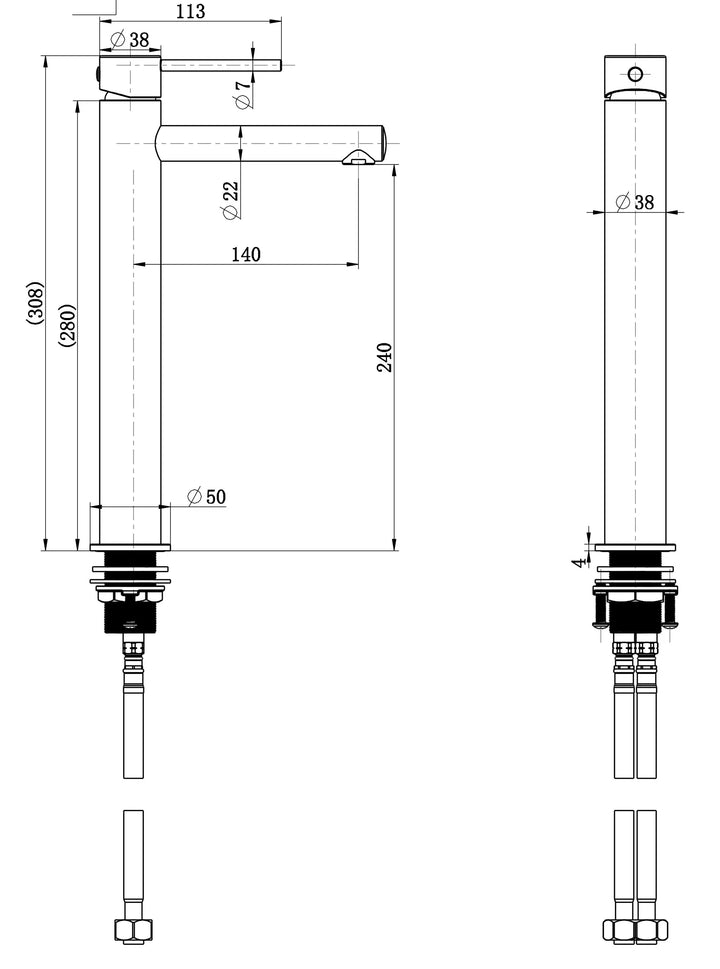 Nora High Rise Basin Mixer Modern National