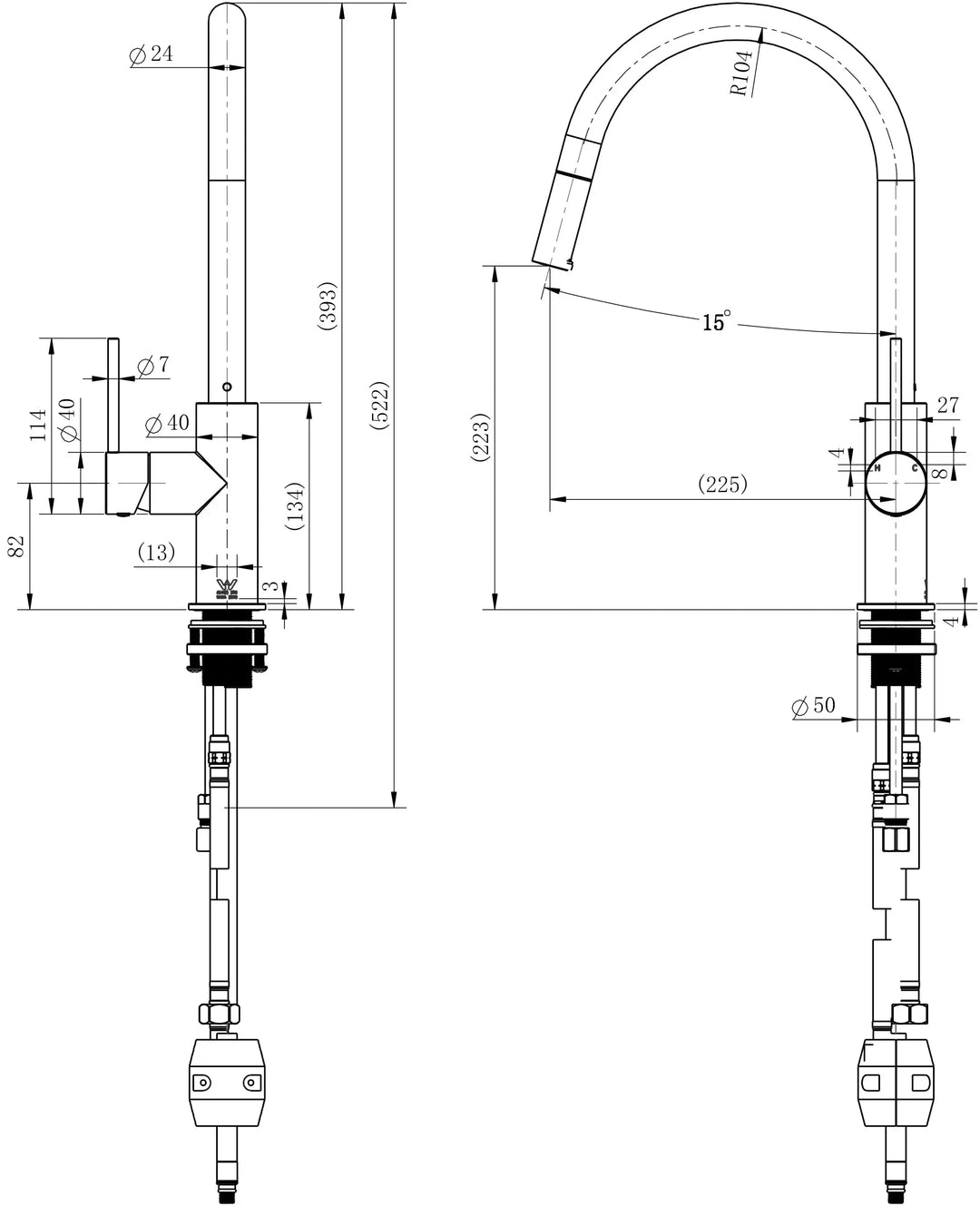 Nora Pull Out Kitchen Mixer Modern National