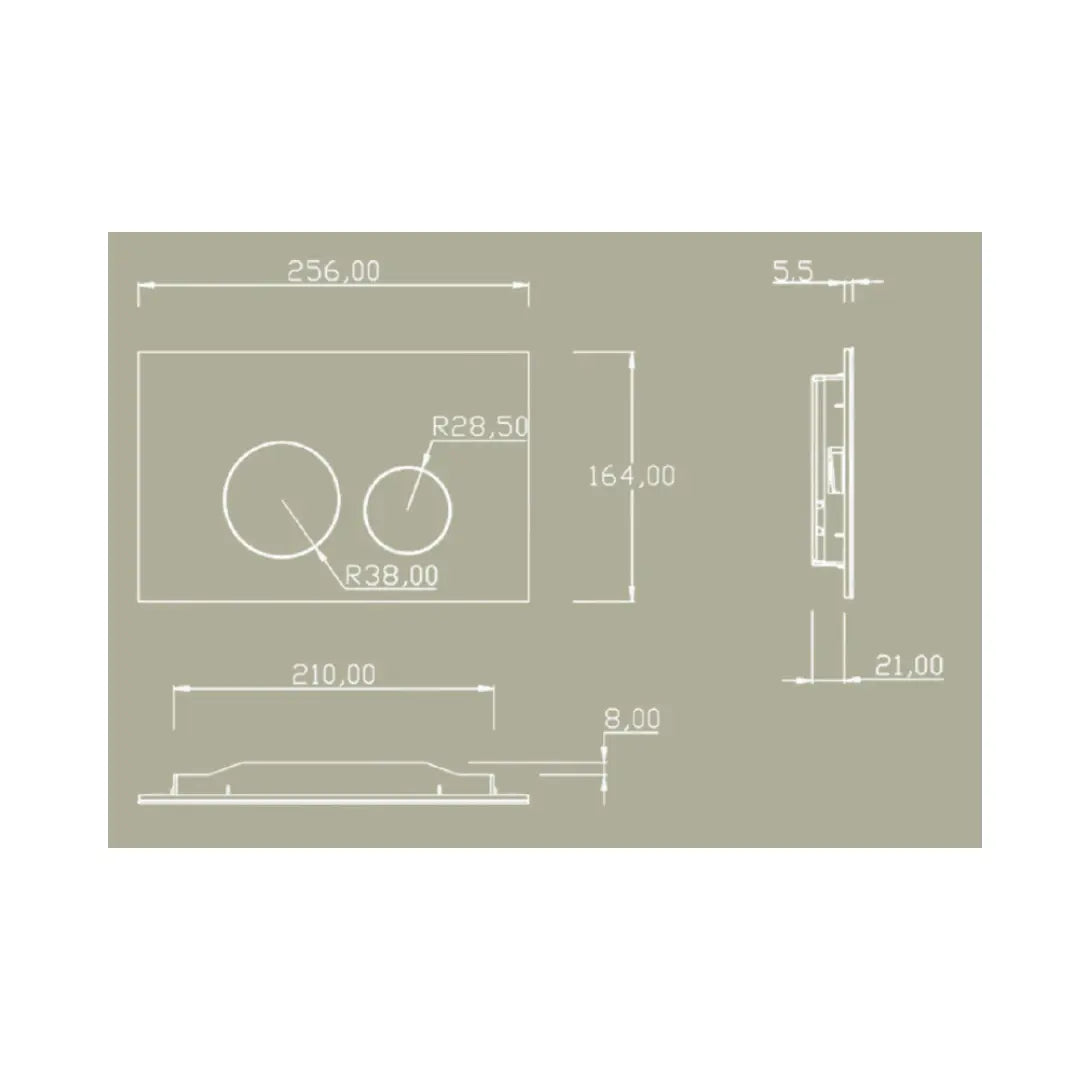BelBagno Stainless Steel Round Flushplate - Various finishes Belbagno