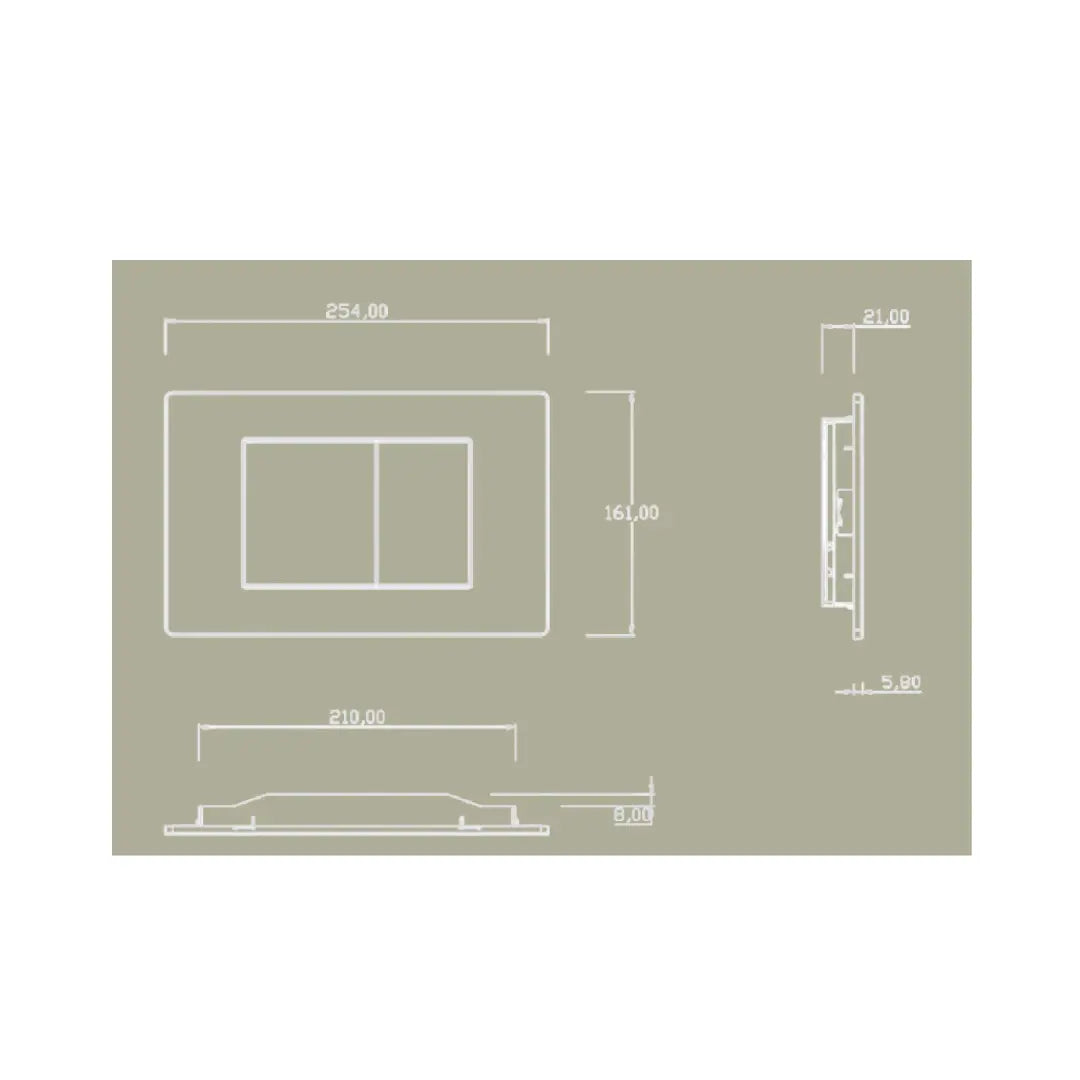 BelBagno Stainless Steel Rectangular Flushplate - Various finishes Belbagno