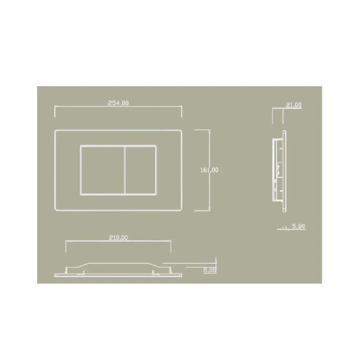 BelBagno Stainless Steel Rectangular Flushplate - Various finishes Belbagno