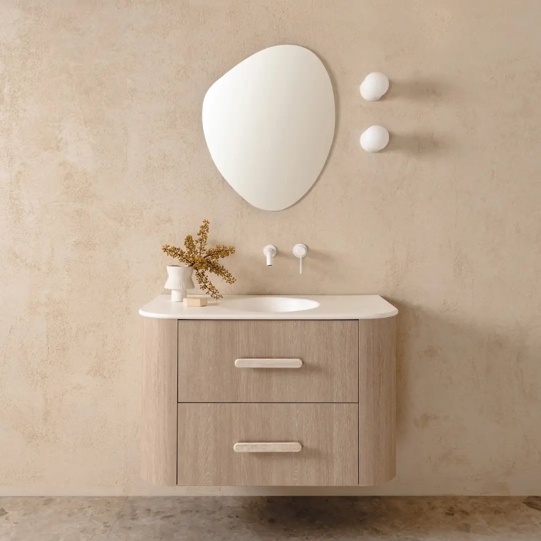 Thea Curved Vanity with matte ceramic top ADP