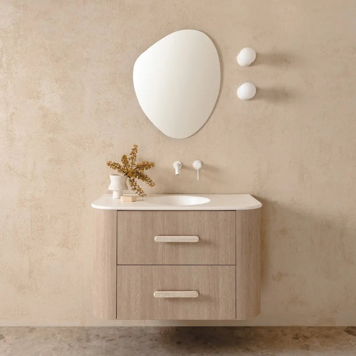 Thea Curved Vanity with matte ceramic top ADP