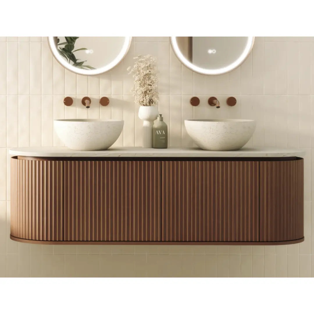 Empire Pill Walnut Wall Hung Vanity Fienza