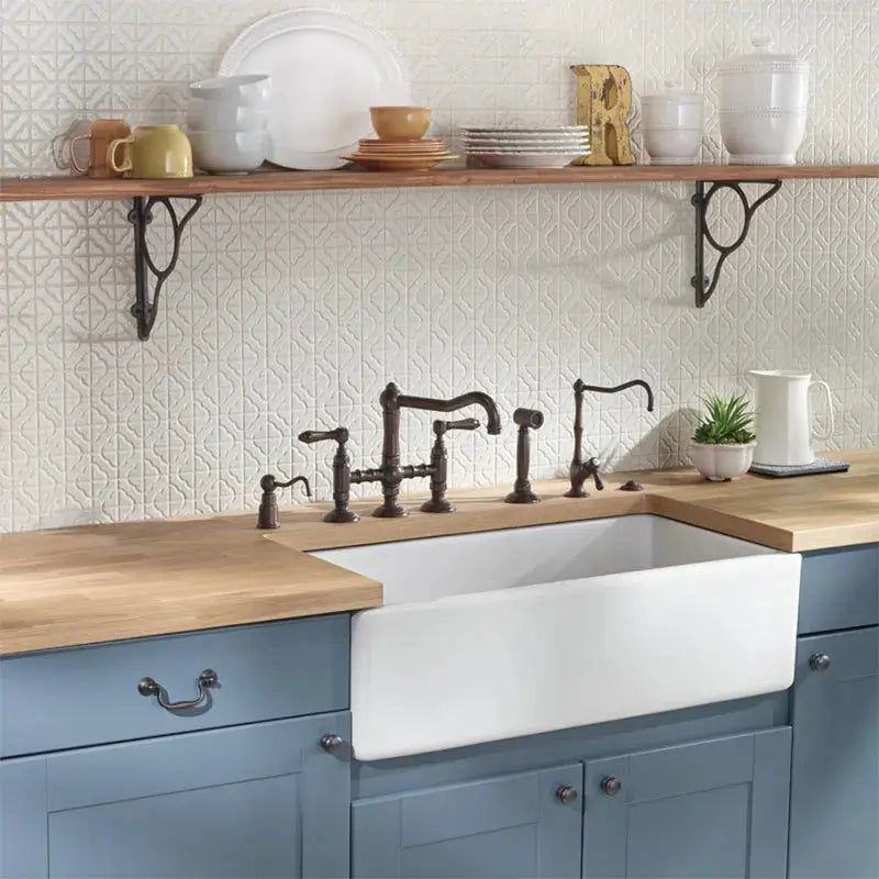 Shaws Shaker Single 800 Fireclay Sink with overflow Shaws Sinks