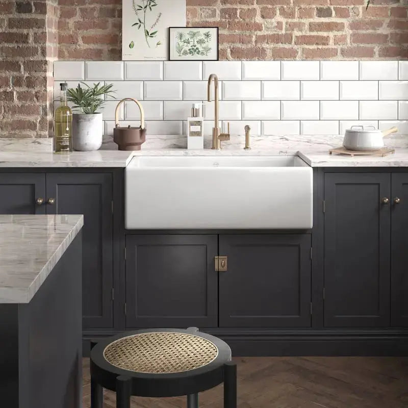 Shaws Shaker Single 800 Fireclay Sink with overflow Shaws Sinks