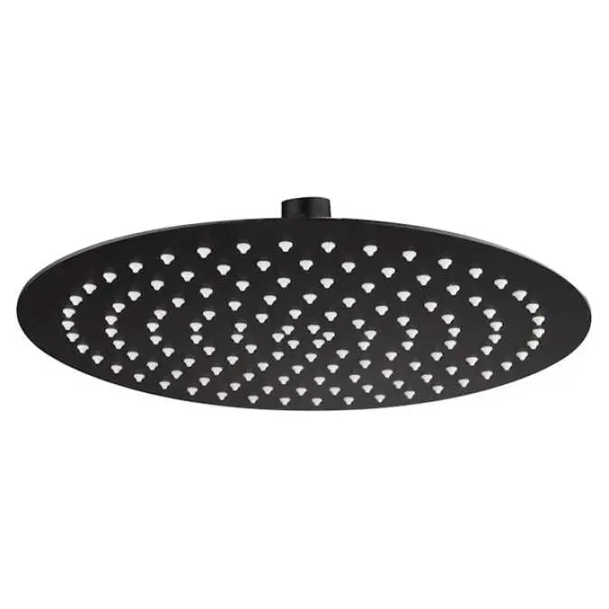 Last Two - Aquaperla 300mm Black Super-slim Round Rainfall Shower Head Aquaperla