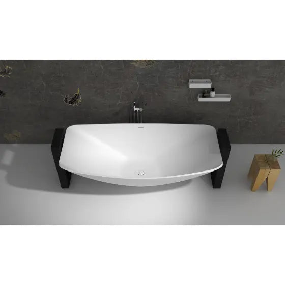 Alabaster Haven Mark II Hammock Bath with Steel Frame Support Solid Surface The Hammock Bath Company