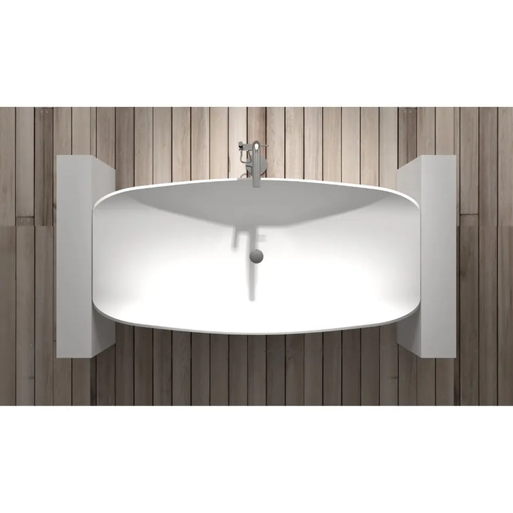 Flower Haven Mark II Hammock solid surface Bath with Steel Frame Support The Hammock Bath Company