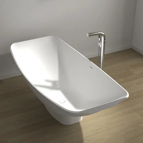 Alabaster Mirage MARK II Freestanding Pedestal Hammock Bath Solid Surface The Hammock Bath Company