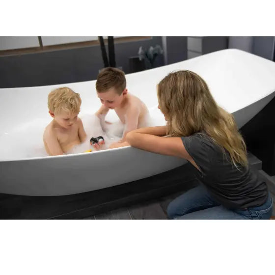 Alabaster Mirage MARK II Freestanding Pedestal Hammock Bath Solid Surface The Hammock Bath Company