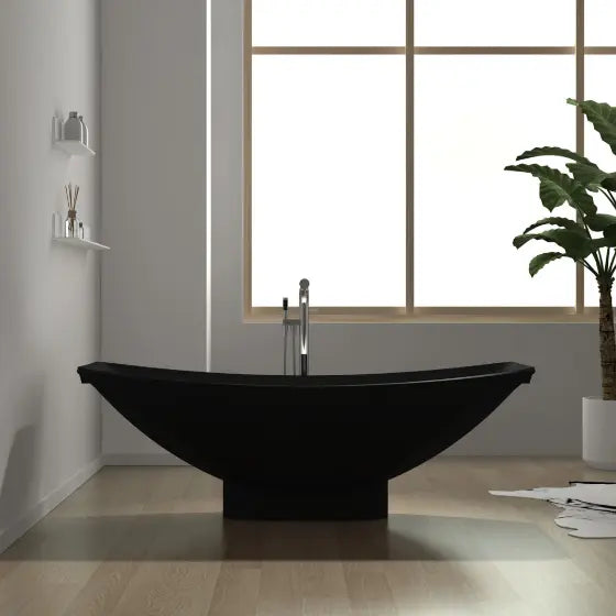 Ebony Mirage MARK II Freestanding solid surface Pedestal Hammock Bath The Hammock Bath Company