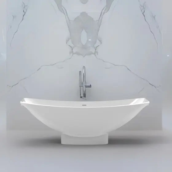 Alabaster Mirage MARK II Freestanding Pedestal Hammock Bath Solid Surface The Hammock Bath Company
